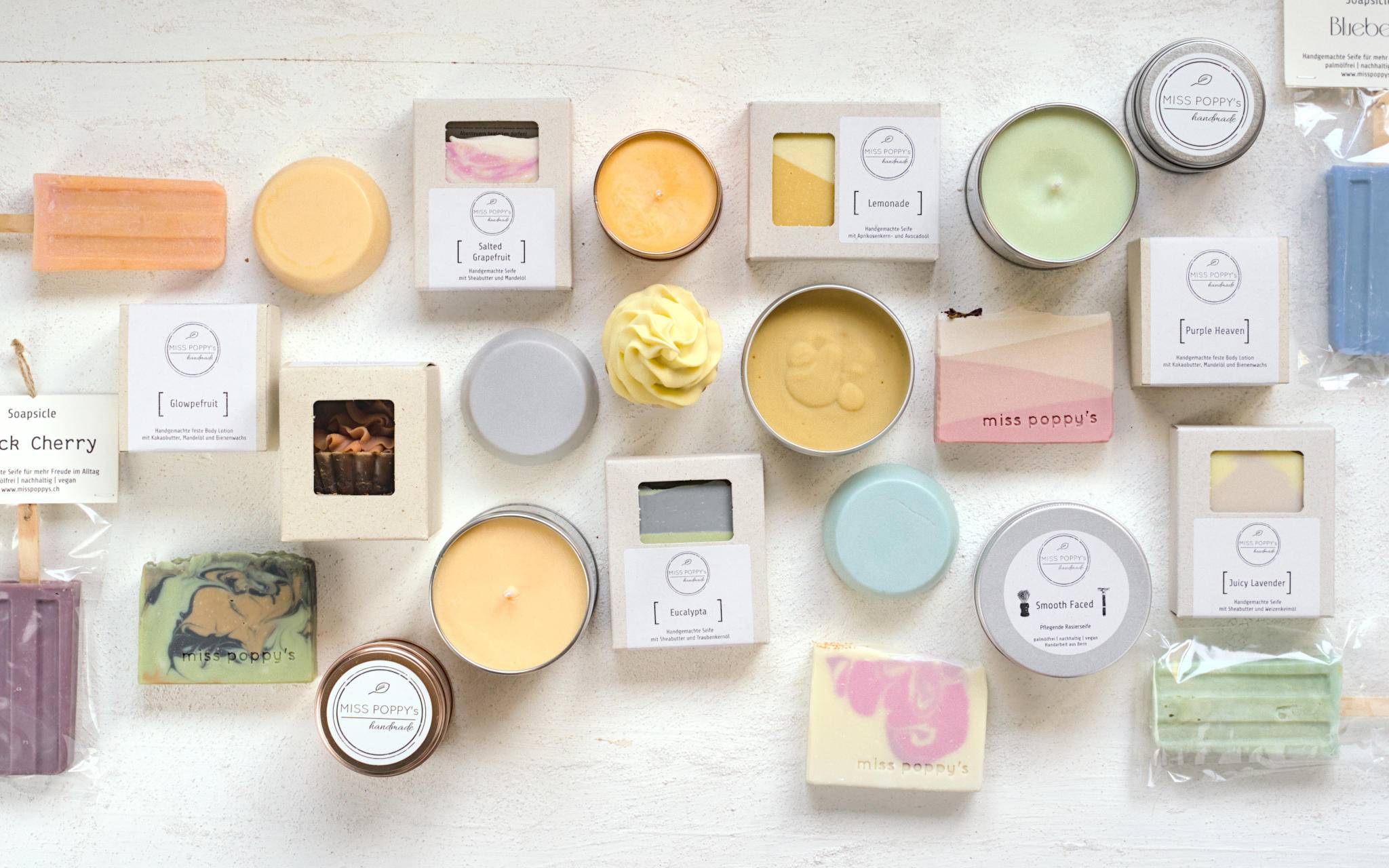 Viele aufgereihte Seifen
